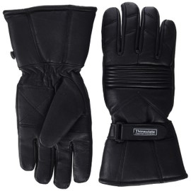Bikers Gear Motorcycle Thinsulate and Waterproof Leather Gloves, Black, Size Medium