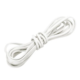 sourcing map Flat Leather Cord, 3.3 Yard 3mm Leather String Strips Lacing for DIY Crafts Making Bracelet Purse Strap, Pure White