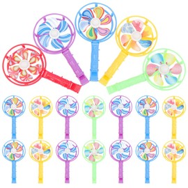 NOLITOY 20Pcs Colorful Windmill Whistle Toy Set, Funny Blower Party Noisemaker Wind Spinners for Kids Party Favors(4.72X2.55 Inch Random Color)