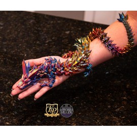 Articulating Crystal Dragon - With optional Dragon Egg - Fantasy Art for Home Decor Ornaments - Color: Red/Yellow/Blue, Size: Small 15", Matching Egg: Yes