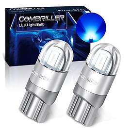 Combriller 194 LED Bulb Blue, Error Free 194 168 LED Bulb T10 2825 w5w Led Interior Car Lights for Car License Plate Light Dash Lights Interior Dome Map Door Marker Courtesy Light, Pack of 2, Blue