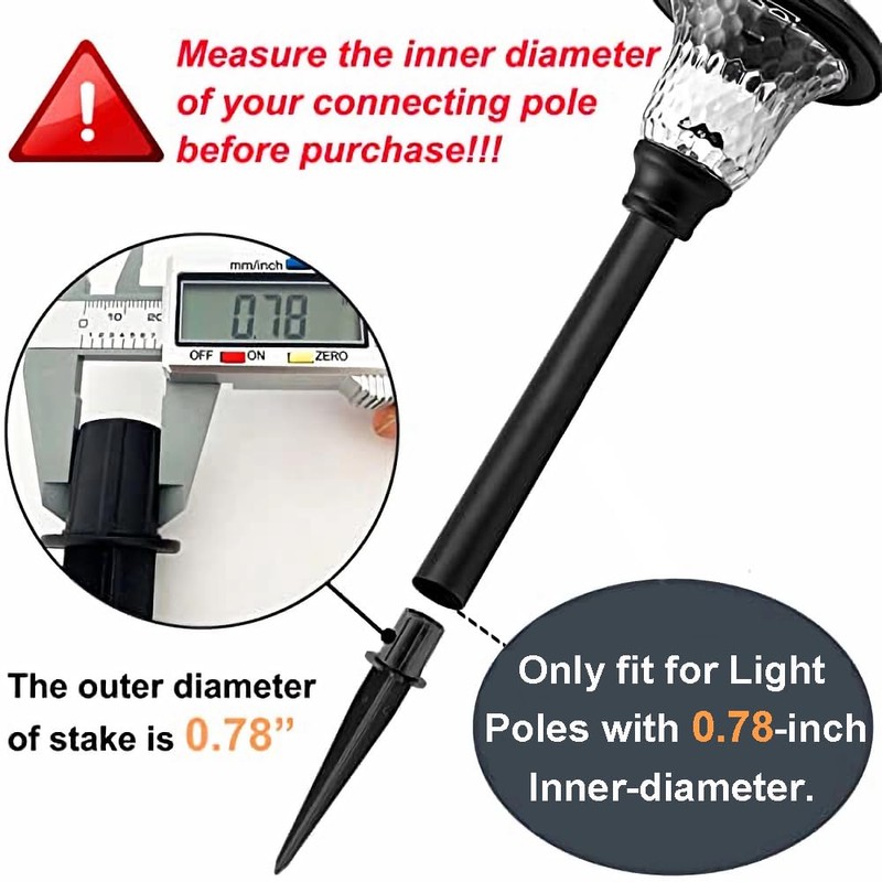 Metal Stakes Solar Lights Replacement Spike - Outdoor Ground Stake