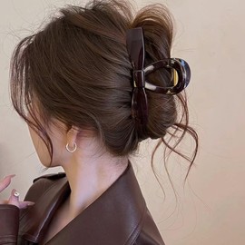 Hair Clip, Large, Hair Clip, Elegant, Simple, Stylish, Korean, Cute, Durable, Hair Clip, Large, Firm, Strong, Office, Adult, Stylish, Bath Vance, Hair Accessory, Brown