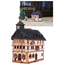 Midene Ceramic Incense Holder Cone Shape Room Decor Handmade Collectible Miniature Town Hall in Heppenheim Germany R336