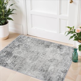 RUUGME Washable 3x12 Hallway Runner Rug - Runner Rugs Modern Stain Resistant Indoor Mat Rug Runner for Laundry, Bedroom Non Slip Rubber Backing Thin Super Soft Room Decor Floor Carpet 3x12 Grey