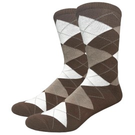 COUVER - Calcetines de algodón coloridos para hombre, estilo casual, para padrinos de boda, talla 8 a 13, Taupe / White / Beige, 8-13
