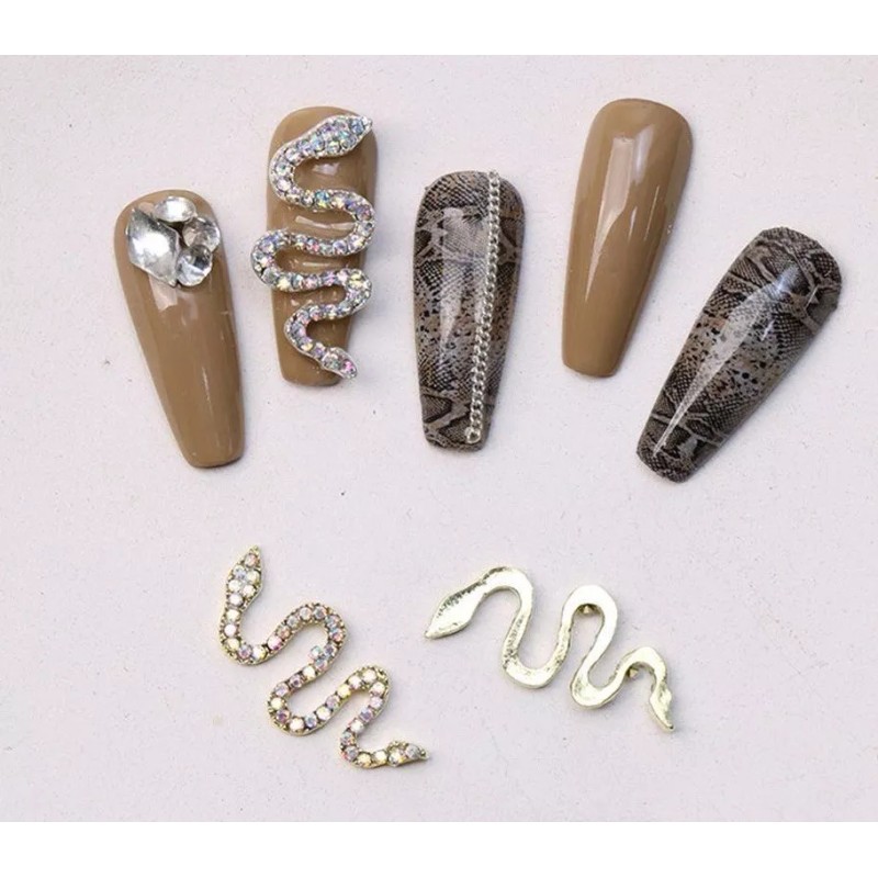 MISS CHULA 6 Dijes 3d Serpiente Víbora Cristales Decoración Para