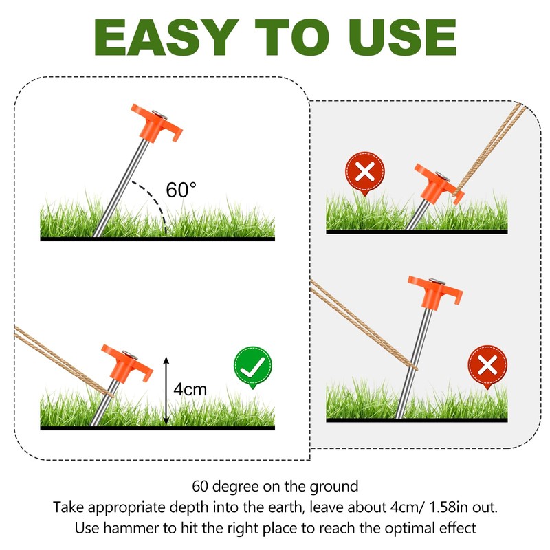 10PCS Tent Stakes Heavy Duty,7.1Inch Tent Pegs Non-Rust Metal Camping