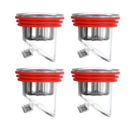 uxcell Odor Proof Floor Drain, Anti-Sewer Backflow One-Way Preventer (4P, Red 1.3"-1.8")