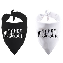 2 Pack My Mom Mastered It Dog Bandana Mom Graduation Announcement Gift (My Mom Mastered It DB)