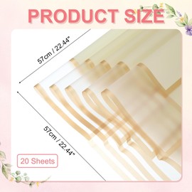 PATIKIL 20 Sheets Frosted Flower Wrapping Paper, Waterproof Gold Edge Bouquet Wrapping Paper Florist Supplies Packaging Paper for DIY Crafts Wedding Birthday Gift, Green