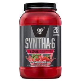 BSN BSN SYNTHA-6 Edge Protein Powder, Strawberry Protein Powder with Hydrolyzed Whey, Micellar Casein, Milk Protein Isolate, Low Sugar, 24g Protein, Strawberry Milkshake, 28 Servings