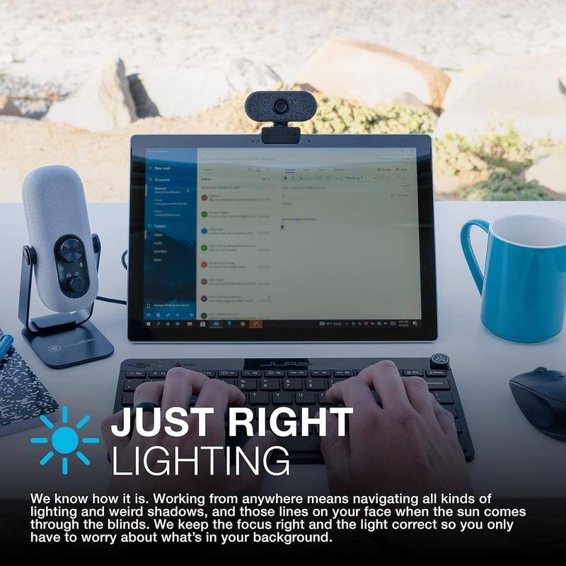 JLab Go Cam 1080P/30 FPS USB HD Webcam, 2.1 Megapixels,