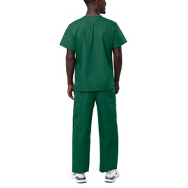 Adar Uniforms, Universal Unisex Scrubs - Unisex Drawstring Scrub Set - 701 - Hunter Green - L