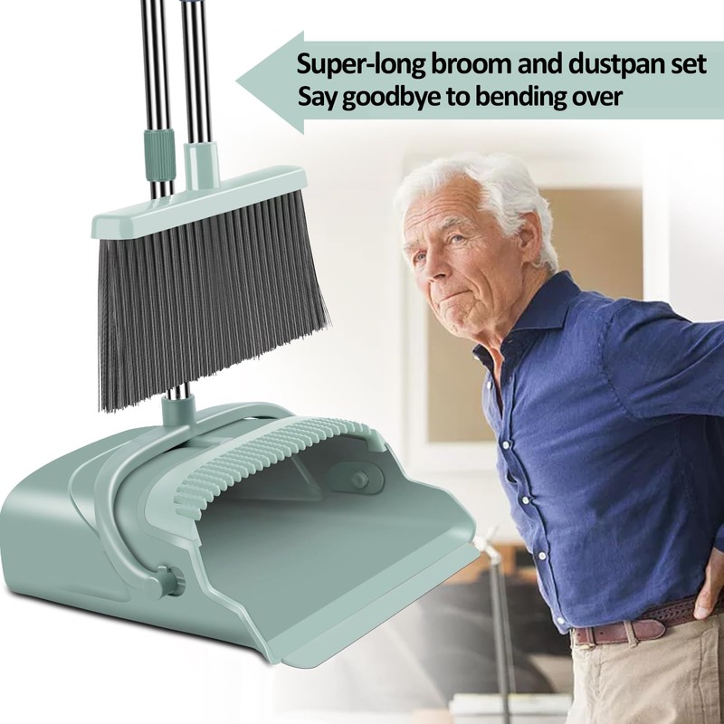 kelamayi Upgrade Broom and Dustpan Set, Large Size and with
