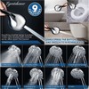 Dual 7.5" Rotatable Shower Head with Handheld Combo, 9 Spray