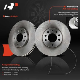 A-Premium 11.22 inch (285mm) Front Vented Disc Brake Rotors Compatible with Select Saab Models - 9-3 2003 2004 2005 2006 2007 2008 2009 2010, L4 2.0L, 2-PC Set