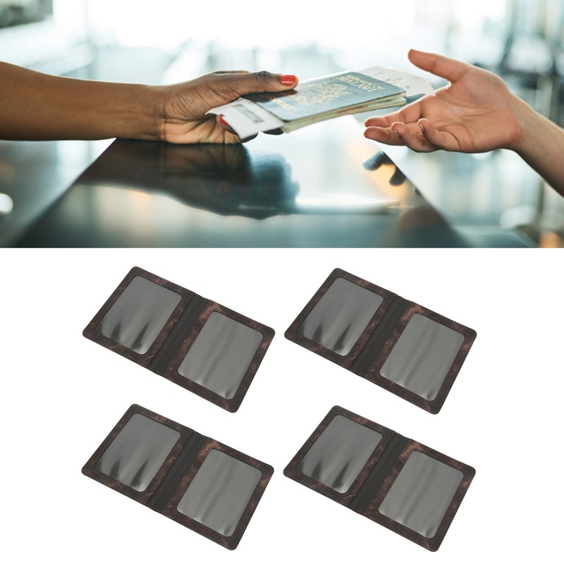 4pcs Vaccination Certificate Holder Marbling Waterproof PU Leather Vaccine Card