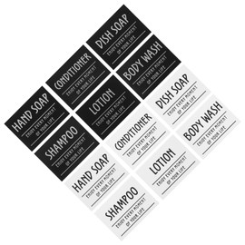 Healvian 12pcs Waterproof Soap Labels Bathroom Labels for Bottles Toiletry Labels Refillable Bottle Labels Hand Soap Shampoo Conditioner Lotion Stickers