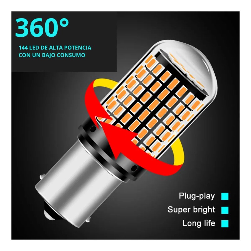 Par Focos 144 Led 3157 / 3156 Blanco / Rojo