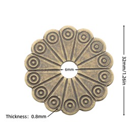 DGHAOP 10PCS Brass Decorative Washers Furniture Decorative Fittings Suitable for Door Drawer Cabinet Box Handle Knob