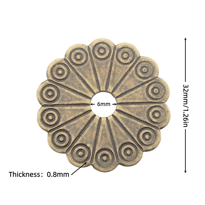 DGHAOP 10PCS Brass Decorative Washers Furniture Decorative Fittings Suitable for
