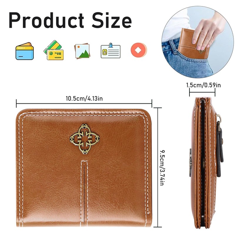 LEEXTON Women's Small Purse with RFID Protection, Mini Short Purse
