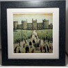 Greetingles Lowry-Style 12"/31cm Square Framed Print. Beautiful Black Ash Frame