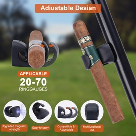 HMAZAE Magnetic Cigar Holder for Golf Cart, 2 Pack Universal Cigar Clip with Strong Magnet, Elasticity Silicone Stogie Accessories for Golfing Fishing Camping, Perfect Gifts for Men (Gray)