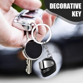 UEAVOID Pack of 2 3D Mini Helmet Keychains, Motorcycle Helmet Keyring, Very Actually as a Birthday, Holiday Gift, multicoloured