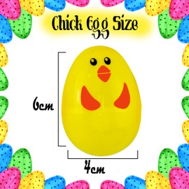 HOVUK 8x Refillable Chick Easter Eggs for Easter Egg Hunt Game | Easter Party Supplies, Empty Plastic Easter Eggs Bulk Fillable with Candy, Treats, Gifts for Toy Basket Easter Decorations, Size – 6cm