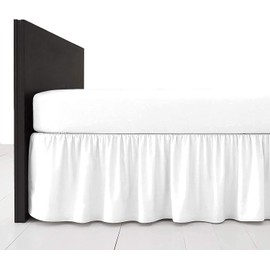 British Home Bedding - Plain Polycotton Extra Deep Frilled Bed Base Valance Sheet (White, Double)