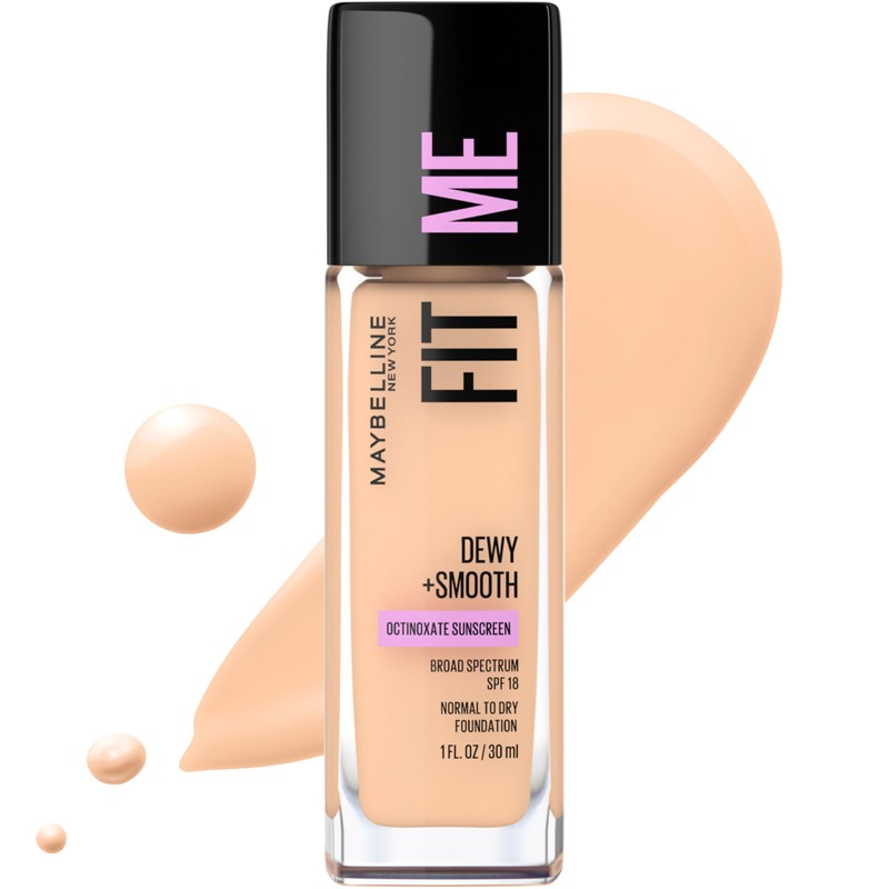 Maybelline Fit Me Dewy + Smooth Liquid Foundation Makeup, Classic