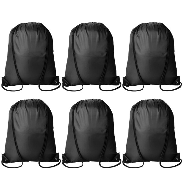 Does not apply 6Pcs Black Drawstring Backpacks Bulk String Bag