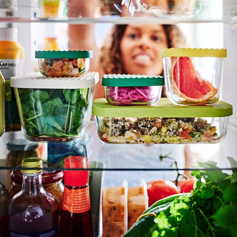 IKEA HAVSTOBIS Food Container With Lid Set Of 5 Clear/multicol