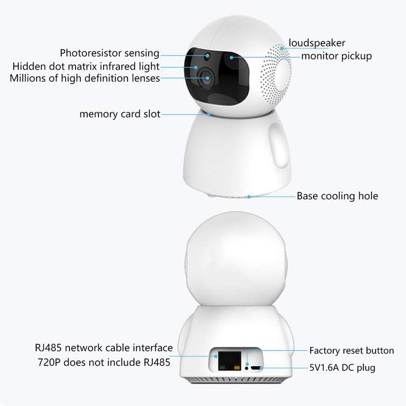 2K 3MP Smart Security Camera WIFI 360° Panoramic Night Vision