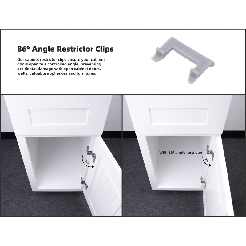 (Decobasics ONLY) Cabinet Restrictor Clips (50 Pack)- 86° Degree Angle