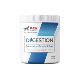 Raw Support Digestion for Dogs & Cats | Probiotics, Prebiotics & Digestive Enzymes | Supports Healthy Digestion | Diarrhea | Bloating | Yeast | Gas | Bad Breath | Made in Canada |105g