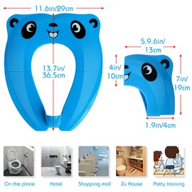 UPGRADE Gimars Klappbarer Toilettensitz für Kinder, spritzwassergeschützt, tragbar, wiederverwendbar, 8 rutschfeste Pads für Reisen, Training, Kindertöpfchen, mit Tragetasche