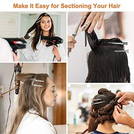 HiJeaton 60Pcs Metal Duck Billed Hair Clips for Women Styling Sectioning, Silver Hair Pins for Long Hair, Alligator Curl Loc Clips for Thick Hair Roll