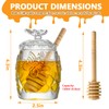 kanpura Clear Crystal Honey Jar with Dipper and Lid, Honey