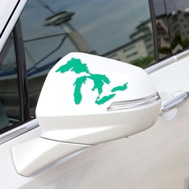 UHANBUT Great Lakes Michigan Car Sticker Decal, Universal Funny Vinyl Truck Sticker, Waterproof Vehicle Exterior Decoration Accessory for Bumpers, Windows, Laptops (Green)