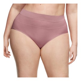 Warner's Women's No Pinching No Problems Dig-Free Comfort Waist with Lace Smooth and Seamless Brief RS1501P, Mauve Haze