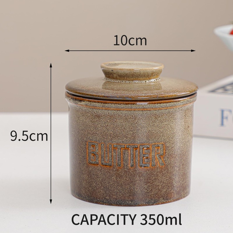Weigeqi Butter Jar, French-Style Butter Dish with Lid, with Water