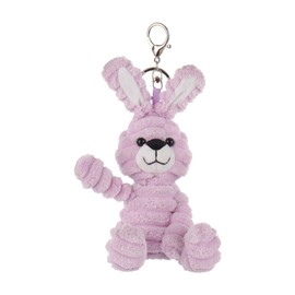 Apricot Lamb Corduroy Bunny Cute Keychain, Soft Stuffed Plush Keychain Toys for Kids’ Backpack, Purse, 5.2 Inches (Pink)