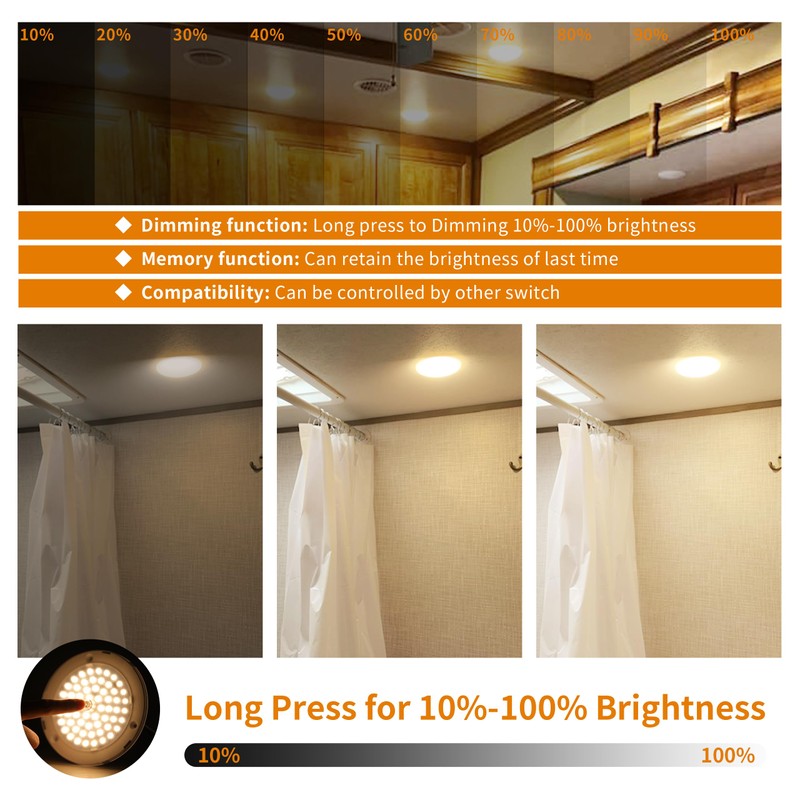 RVZONE RV Lights Interior, 5 Inch RV LED Ceiling Puck