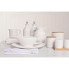 Widdop and Co Hestia White Ribbed Stoneware Dinnerware Dinner Set
