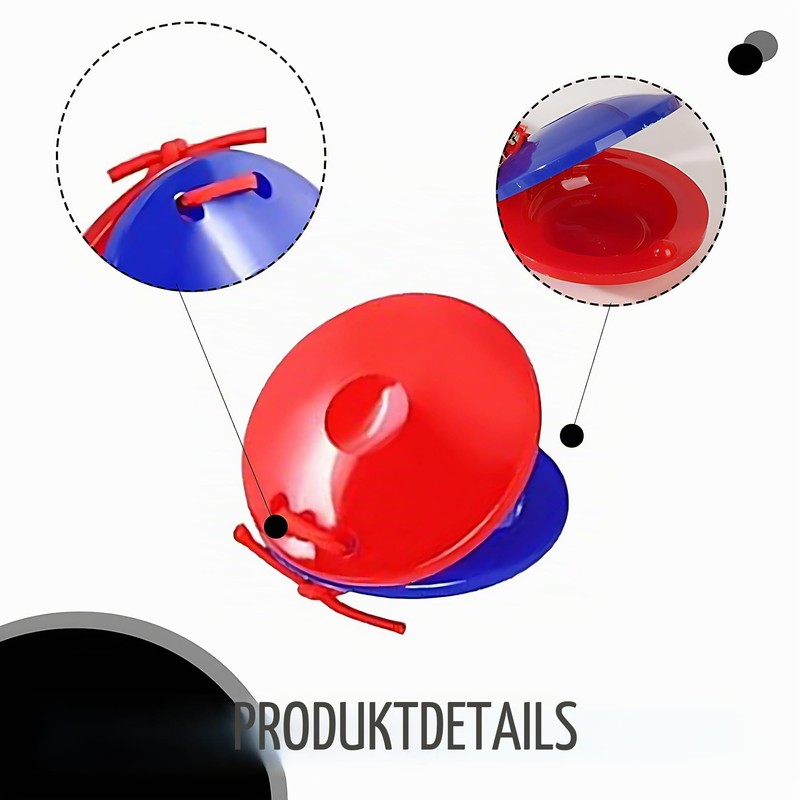 Pack of 6 Plastic Castanets for Children, Finger Castanets, Plastic