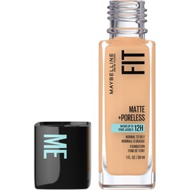 MAYBELLINE Maybelline New York Fit Me Matte + Poreless Foundation Makeup, Ultra-Lightweight Formula Controls Shine, for Normal to Oily Skin, Natural Buff, 230, 30 ml