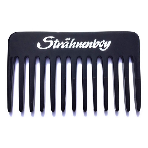Strähnenboy Black Silver Handmade 10 cm 13 Teeth Curling Comb Afro Comb Coarse Teeth (10)